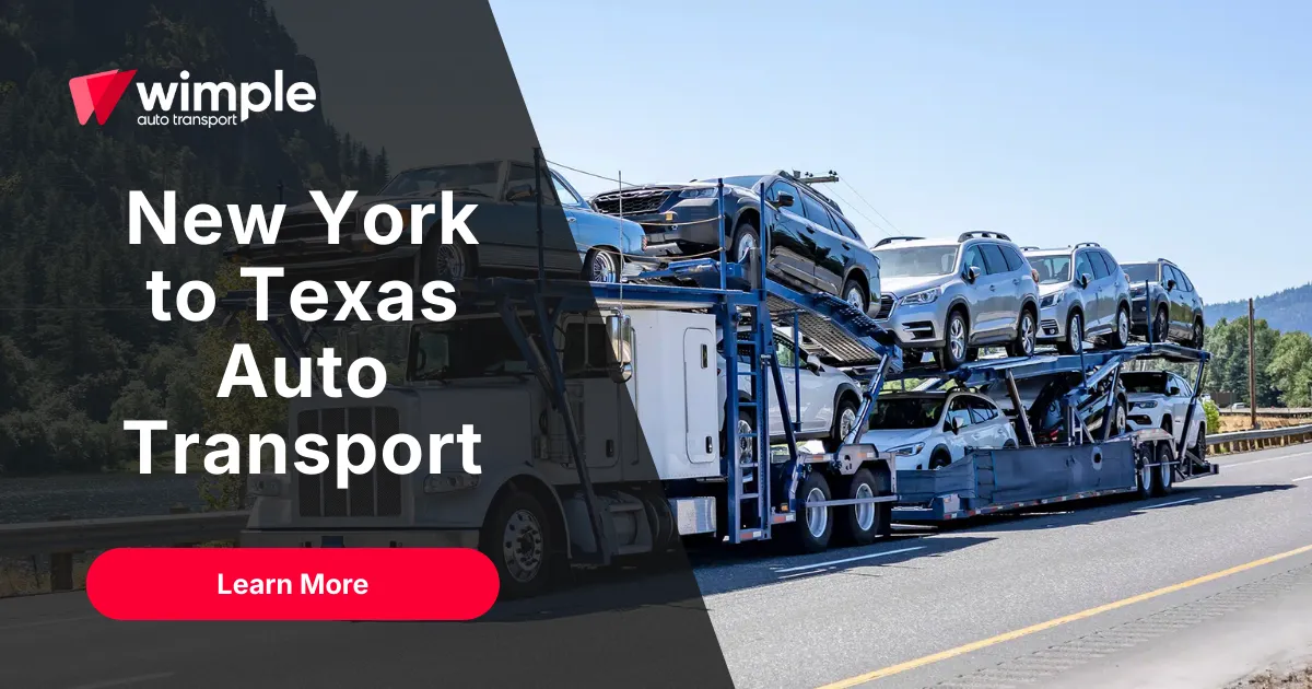 car transport truck carrying vehicles from New York to Texas